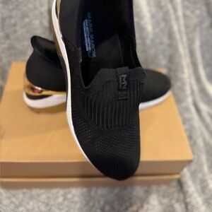 Michael Kors Black and Gold Slip-On Sneakers